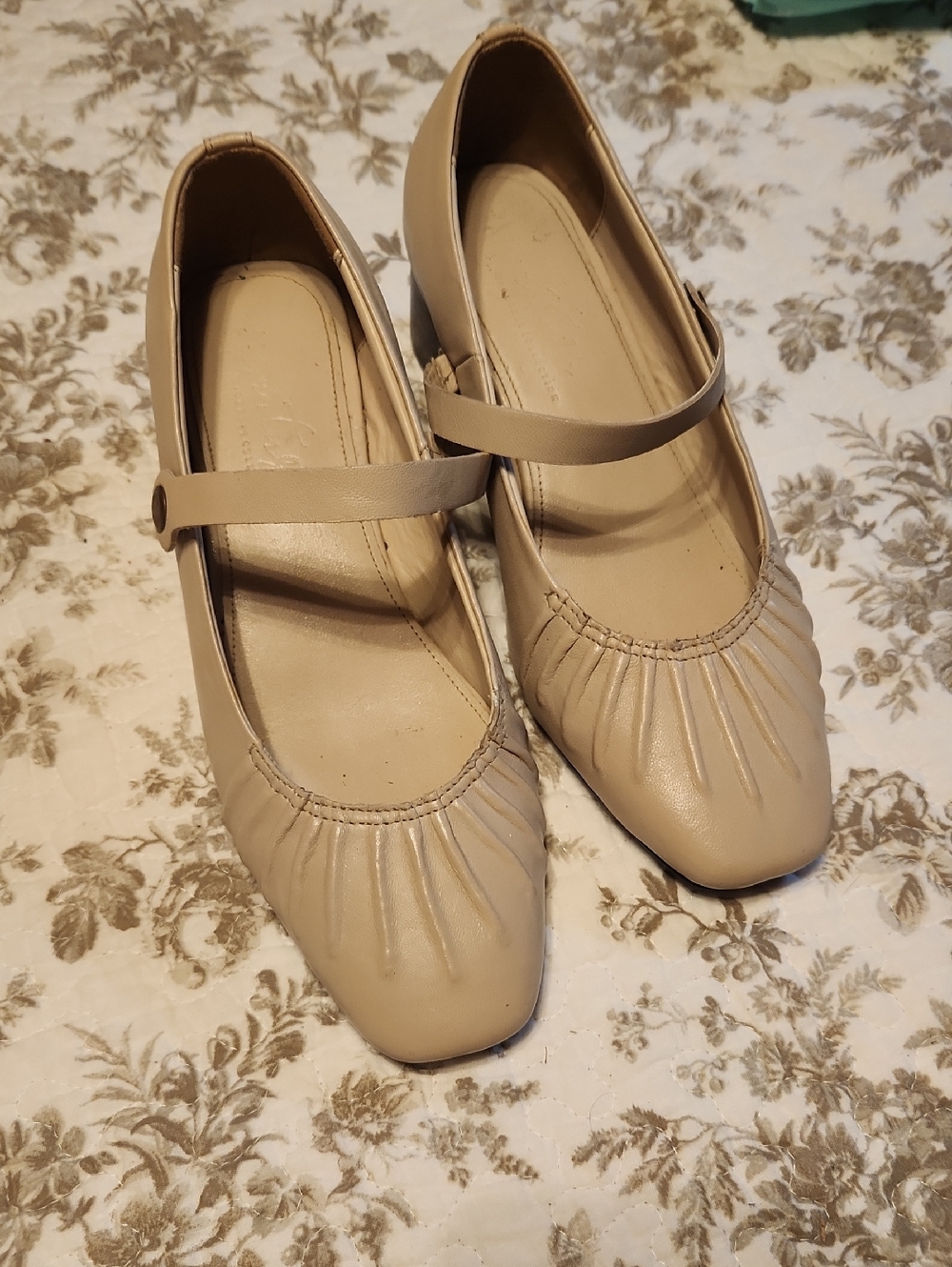 Journee Collection Beige Mary Jane Heels